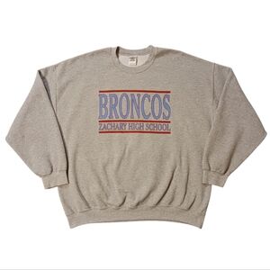 Vintage 90's Zachary Broncos H.S. Crewneck Sweatshirt (2XL)